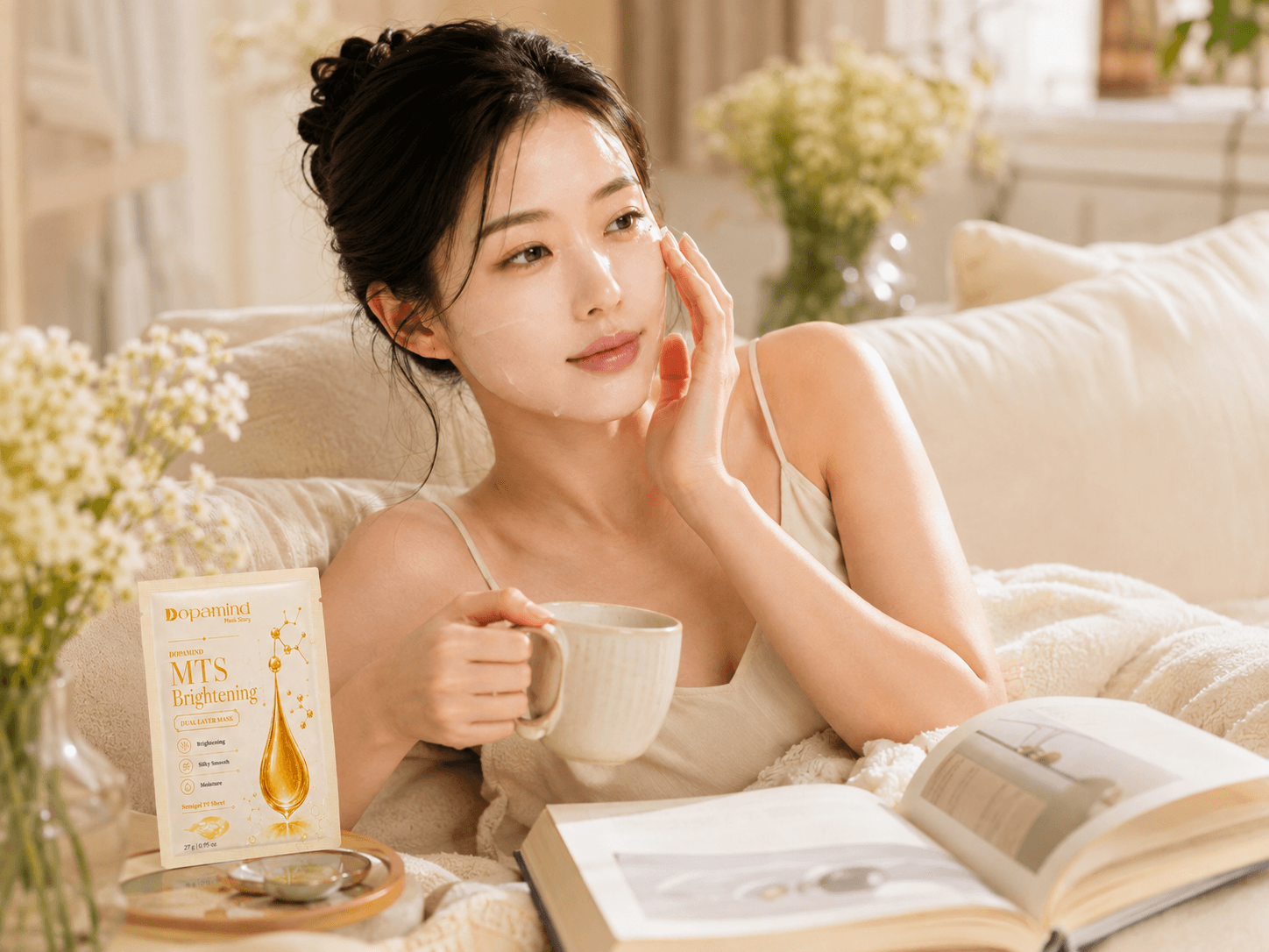 Buổi sáng Chủ nhật chậm rãi cùng sách và mặt nạ Dopamind Mask Story
